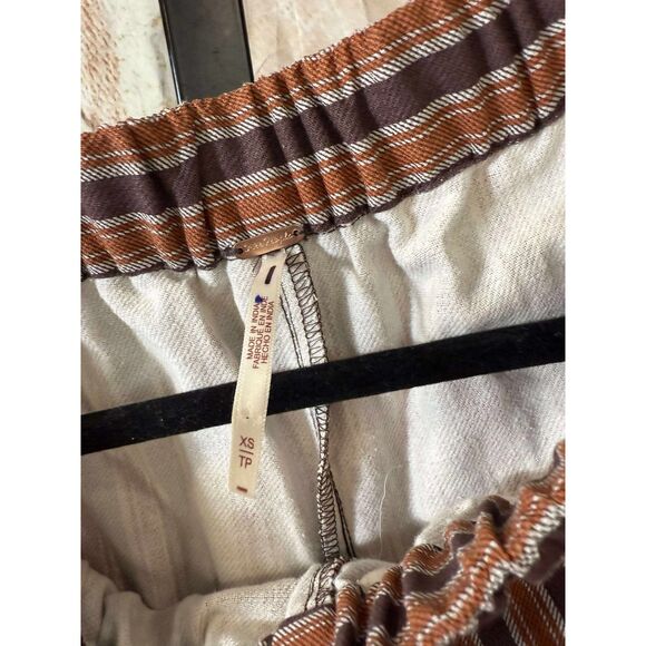 New Free People Ellie Striped Pull-On Barrel Pants Sz XS - Picture 6 of 6